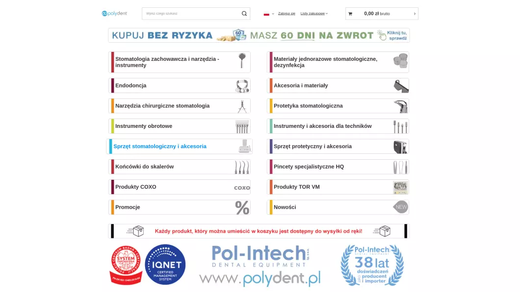 Sklep stomatologiczny POLYDENT - podgląd